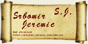 Srbomir Jeremić vizit kartica